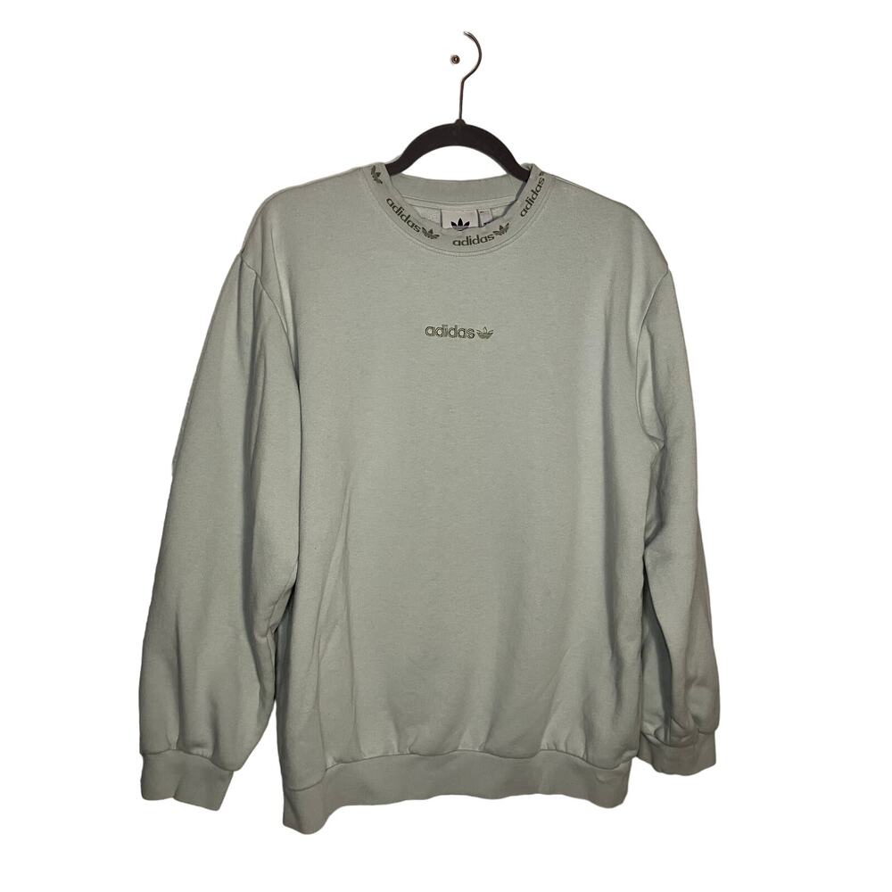 Vintage Adidas sweatshirt mint green cotton OVERSIZED crewneck‎ TOP SIZE SMALL